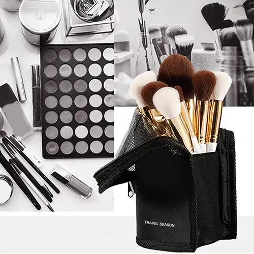 Wholesale Makeup Brush Bag | Water-Resistant Vertical Stand-Up Organizer for Beauty Tools